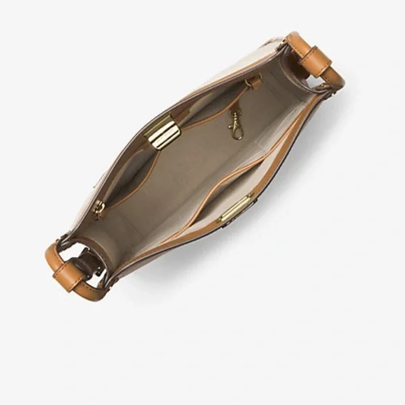 Michael Kors Sullivan Large Leather and Linen Messenger Bag travel office career - Picture 3 of 12